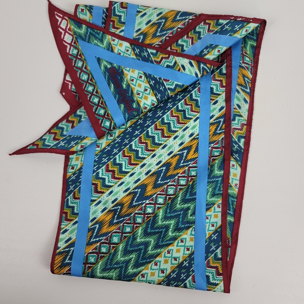 Elorian Orginal Vintage 80's Striped Pattern Scarf - Picture 5 of 5